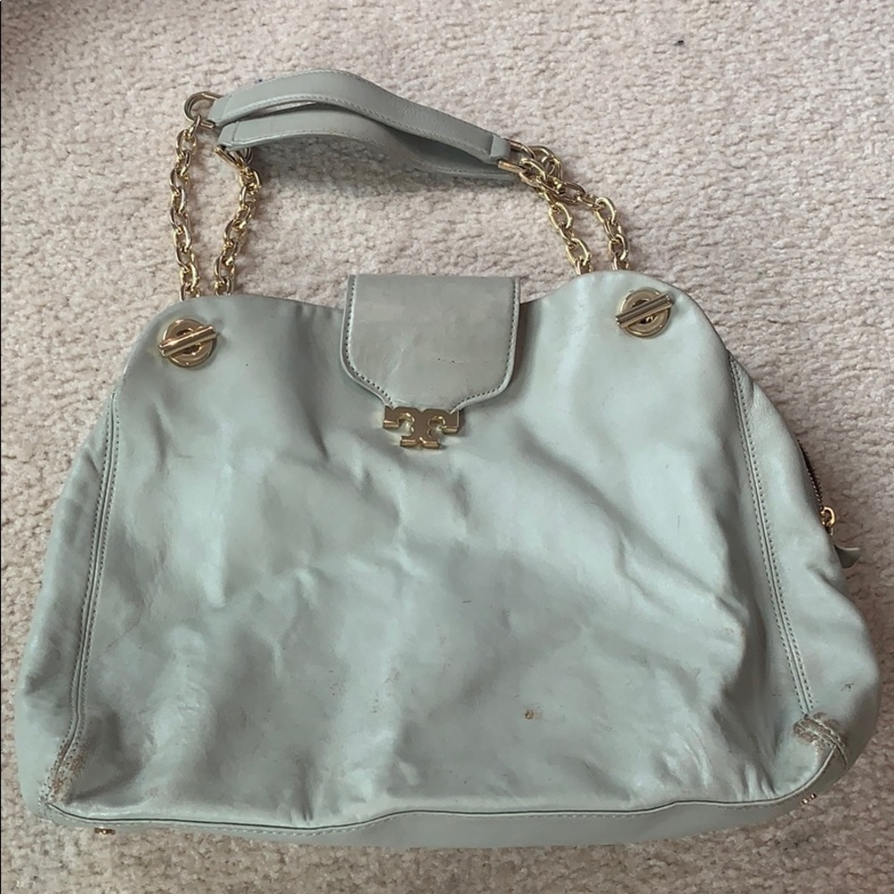 Mint Green And gold Tory Burch shoulder bag!